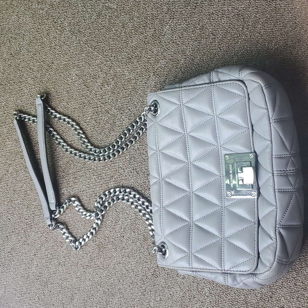 Michael Kors Vivianne Shoulder Flap Bag, Pearl Grey